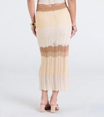 Trendy Match Chevron Knit Midi Skirt