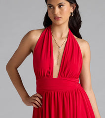 Bold Babe Halter Plunge Neck Romper