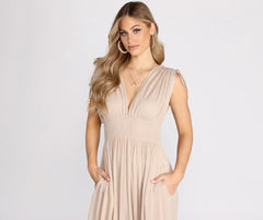 Totally Boho Smocked Waist Jumpsuit