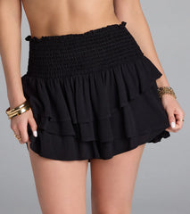 Cutesy Fave Smocked And Ruffled Shorts