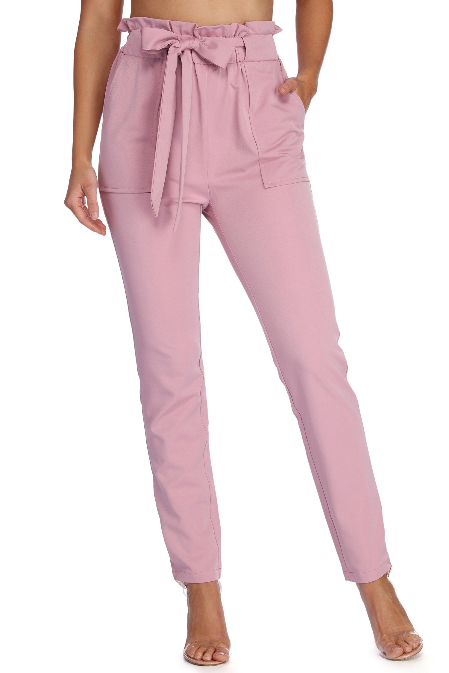 Classic Paper Bag Tie Waist Pants